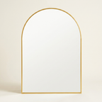 Arched Metal Frame Bathroom Wall Mirror — Brushed Gold