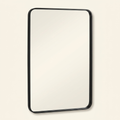 Rectangular Metal Framed Wall Mirror, Black Frame, 22x30 and 24x36 in., for Bathroom Vanity