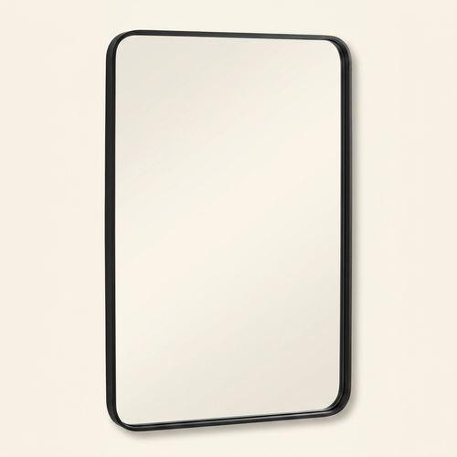 Rectangular Metal Framed Wall Mirror, Black Frame, 22x30 and 24x36 in., for Bathroom Vanity