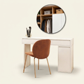 Round Wall Mirror, Black Metal Frame, 28 in., for Bathroom Vanity