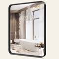 Rectangular Metal Framed Wall Mirror, Gold and Silver Frame, 22x30 and 24x36 in., for Bathroom