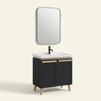 Rectangular Metal Framed Wall Mirror, Silver Frame, 24x36 in., for Bathroom Vanity
