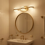 Modern Minimalist 3-Light Bathroom Vanity Light, Black Bar, for Bathroom Mirror styled in a room