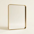 Rectangular Metal Framed Wall Mirror, Black, Silver and Gold, 16x20 and 20x28 in., for Bathroom