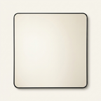 Square Metal Framed Wall Mirror, Black Frame, 30x30 in., for Bathroom Vanity
