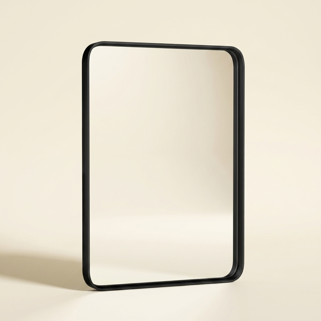 Rectangular Metal Frame Wall Mirror, Slim Border, Black, 22 x 30 in. for Bathroom Vanity