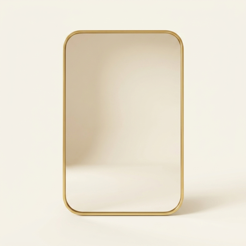 Rectangular Metal Frame Wall Mirror, Thin Border, Black or Gold, Multiple Sizes for Bathroom