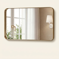 Rectangular Metal Frame Wall Mirror, Wide Border, Black, Silver or Gold, 24 x 40 or 30 x 30 in.