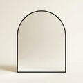 Arched Metal Frame Bathroom Wall Mirror, Slim Border, Black, 30 x 36 in. for Vanity
