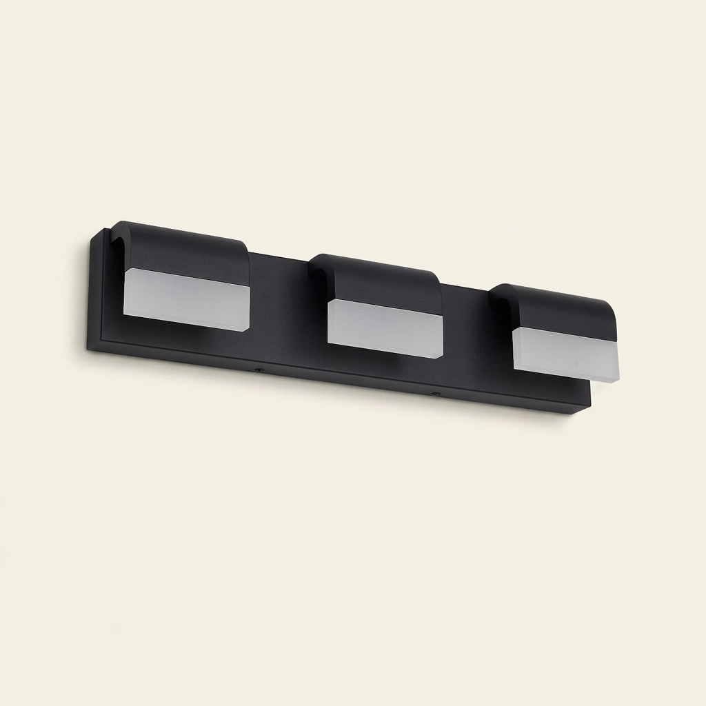 Contemporary LED Vanity Light Fixture, Acrylic Shade, Bathroom Wall Light Over Mirror