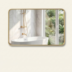 Rectangular Metal Frame Wall Mirror, Full-Length Border, Black, Silver or Gold, 32 x 40 or 32 x 48 in.
