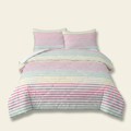 Striped Comforter Set, Stylish Printed Bedding, Pink, for Bedroom