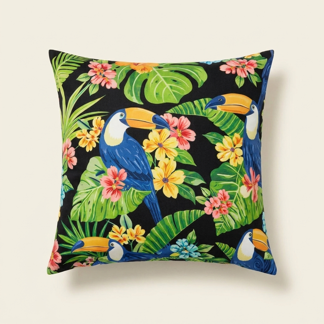 Waterproof Outdoor Throw Pillows, Fade-Resistant Patio Cushions, Blue, Set of 2 for Porch Sofa