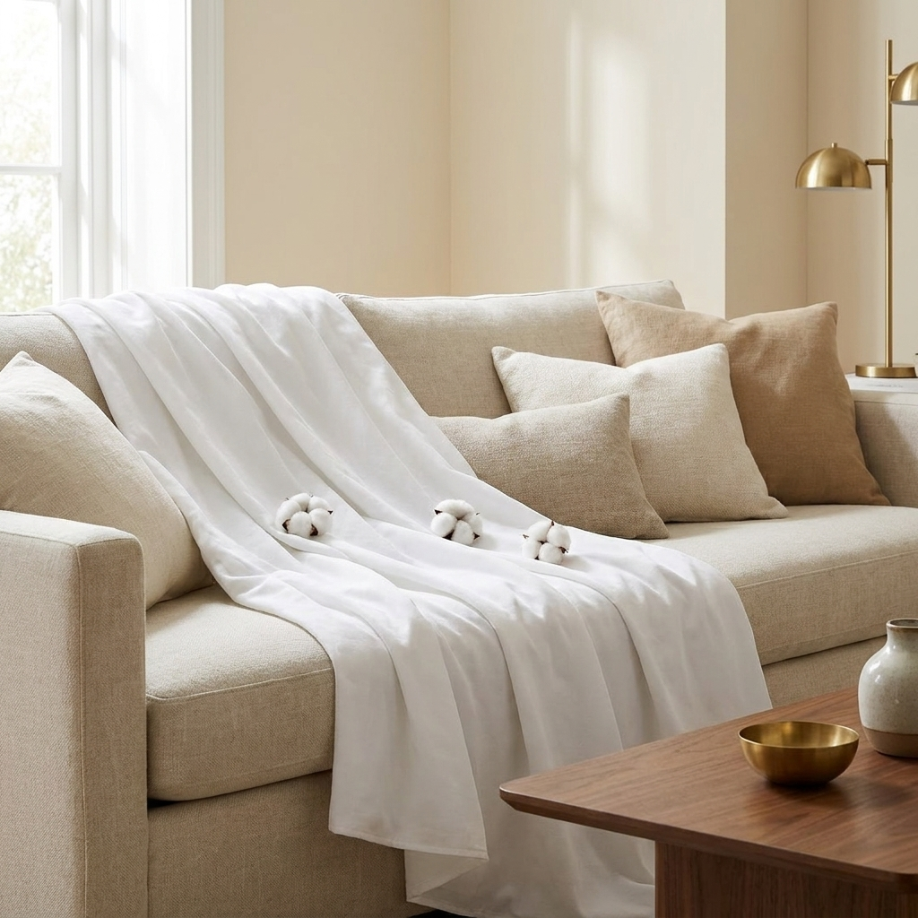 3-Piece King Duvet Cover Set, Modern Bedding with 2 Pillow Shams, White, 104x90 in for Bedroom styled in a room