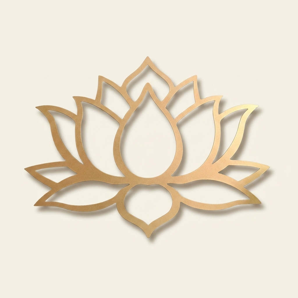 Large Modern Lotus Metal Wall Art, Handcrafted Floral Decor, for Living Room