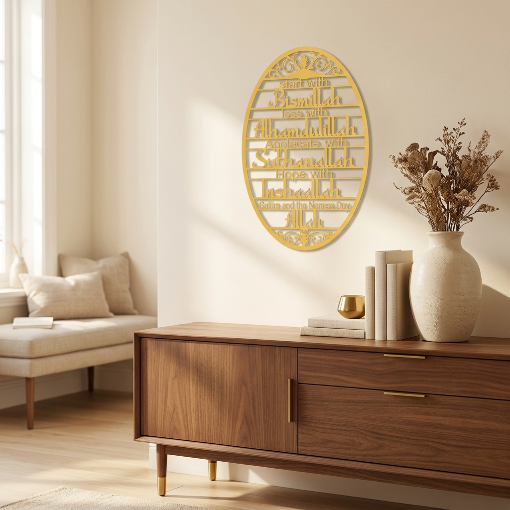 Metal Wall Art, Elegant Decorative Wall Hanging, for Study Room styled in a room