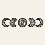 Wrought Iron Crescent Moon Wall Art, Metal Wall Decor, Set of 5, for Living Room