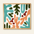 Organic Wood and Fabric Wall Art, Textured Decorative Accent, Multicolor, for Living Room