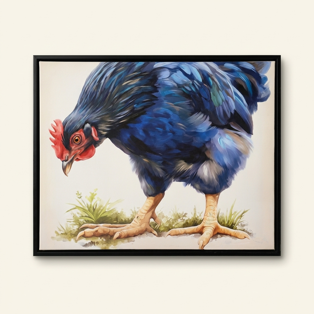 Farmhouse Rooster Canvas Wall Art, Rustic Country Chicken Print, Yellow and Red, for Kitchen