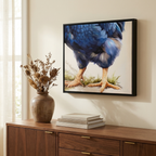 Farmhouse Rooster Canvas Wall Art, Rustic Country Chicken Print, Yellow and Red, for Kitchen styled in a room