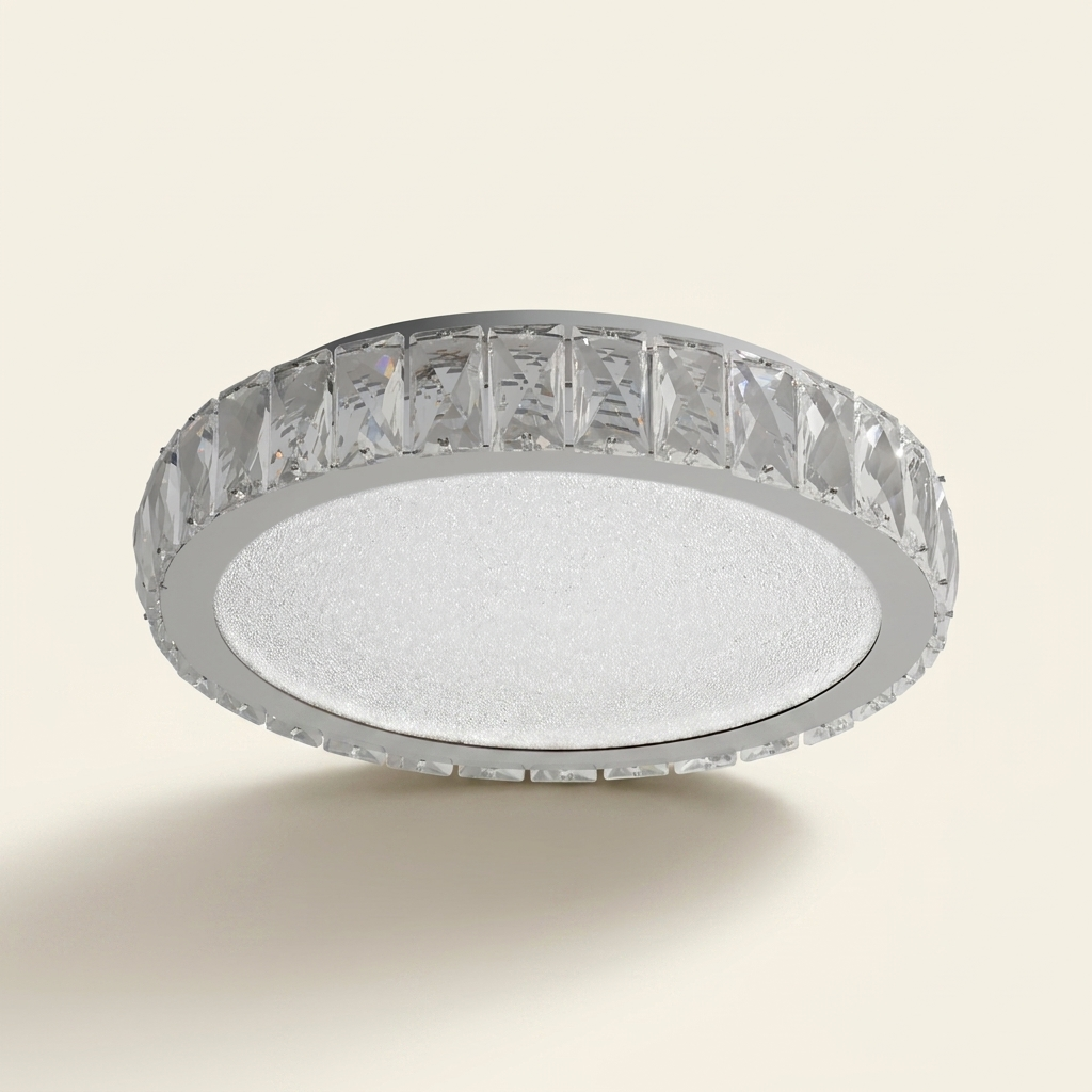 K9 Crystal LED Flush Mount Ceiling Light, 3 Color Temperatures