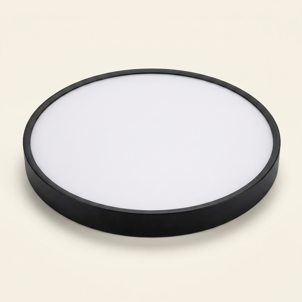 Black LED Flush Mount Ceiling Light Fixture, Easy-Install, Set of 4