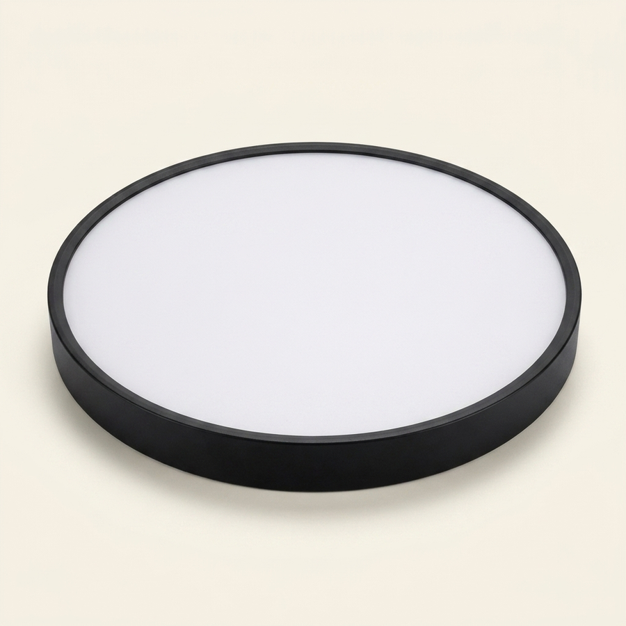 Black LED Flush Mount Ceiling Light Fixture, Easy-Install, Set of 4