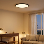 Black LED Flush Mount Ceiling Light Fixture, Easy-Install, Set of 4 styled in a room