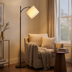 Dimmable LED Floor Lamp, Adjustable Color Temperature, Remote Control styled in a room