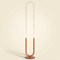 Contemporary LED Floor Lamp, Living Room Centerpiece, Bronze & Clear Finish