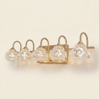 Modern Crystal Bathroom Vanity Light, Clear Crystal Glass Shades, Gold, 29 in., for Bathroom