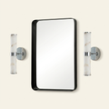 Modern Faux Marble Wall Sconce, Chrome Accents, Vertical Fixture, Set of 2 for Bathroom