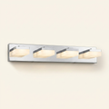 Modern LED Chrome Vanity Light Bar, Geometric Lamp Heads for Powder Room Mirror