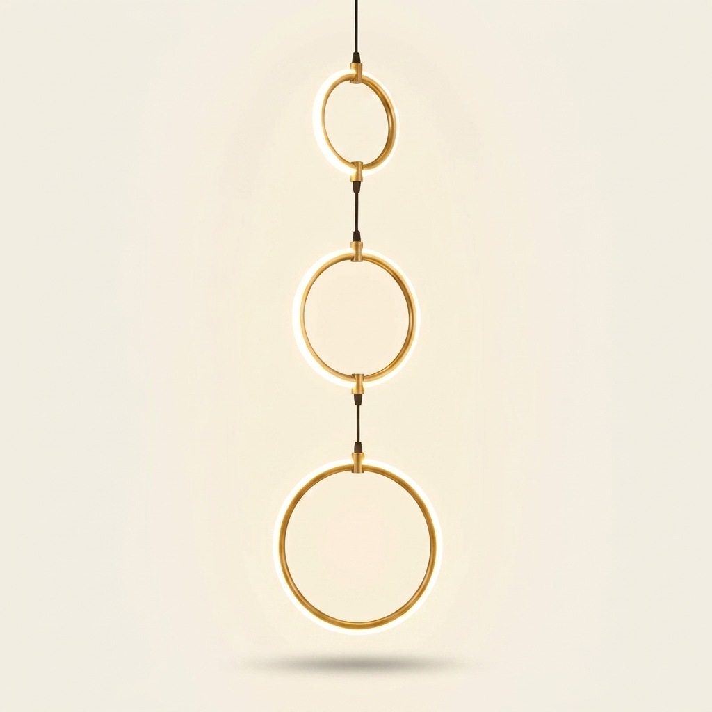 Modern 3-Circle LED Floor Lamp, Dimmable, 3 Color Temperatures