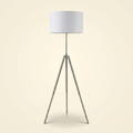 Mid-Century Adjustable Tripod Floor Lamp, Chrome Metal Finish, 47-64 in.