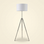 Mid-Century Adjustable Tripod Floor Lamp, Chrome Metal Finish, 47-64 in.