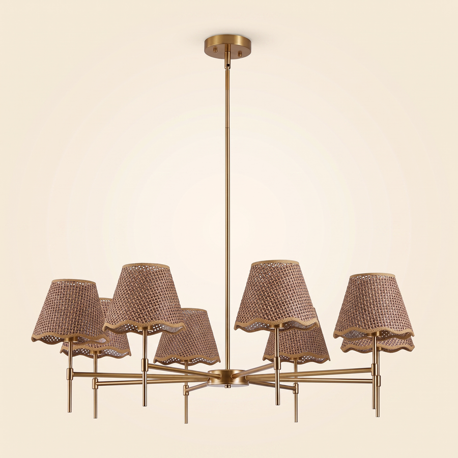 golden farmhouse pendant light 8 light b
