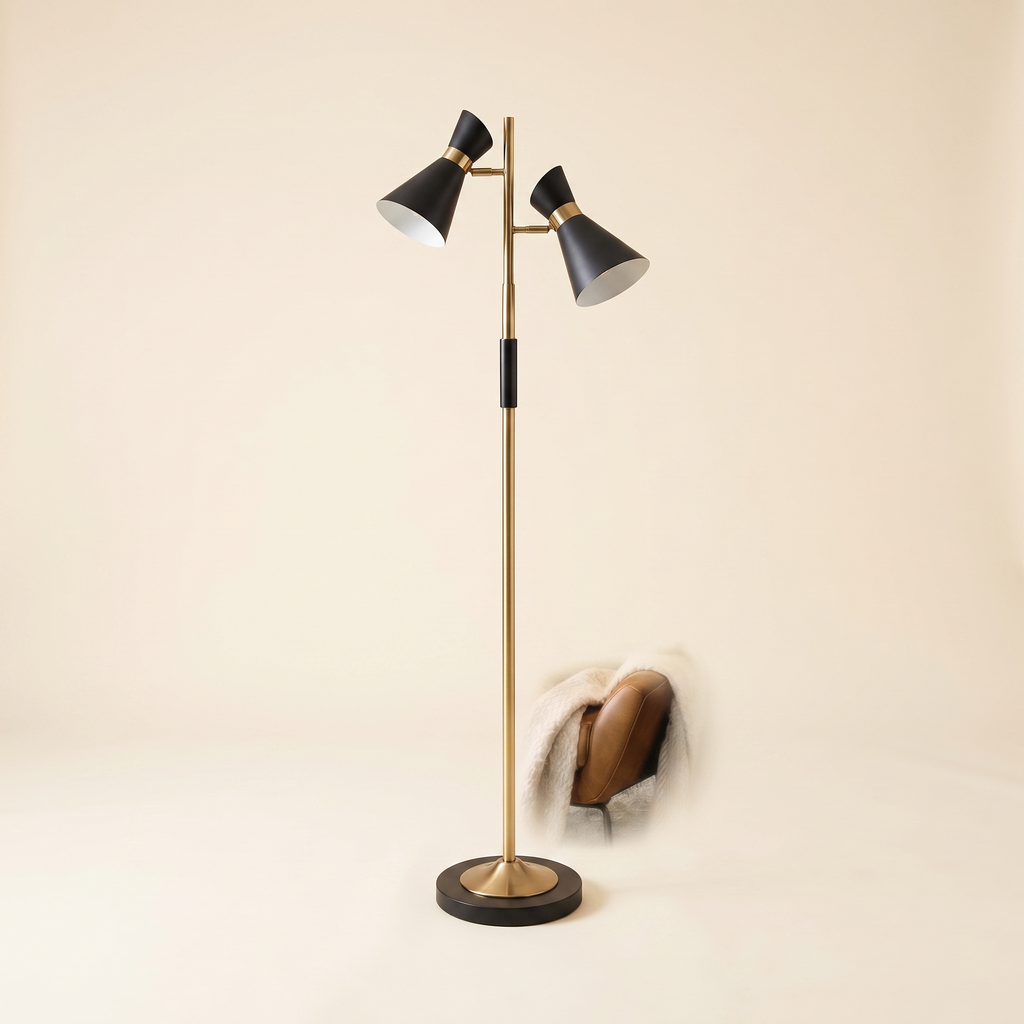 axis brassed gold floor lamp with 4 way cjfu2883070