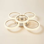 Modern LED Ceiling Light, 4-Head Acrylic Flush Mount on a warm cream background
