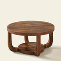 Two-Tier Round Center Table, Curved Modern Silhouette on a warm cream background