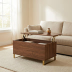 Oak-Look Coffee Table, 35 in styled in a warm modern interior