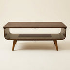 Alice Walnut Coffee Table on a warm cream background
