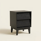 Vintage Bevel Nightstand Set of 2, Mid-Century Modern on a warm cream background
