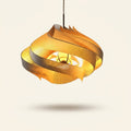 Retro Spiral Chandelier, Walnut-Tone or Cotton White on a warm cream background