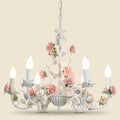 French Wrought Iron Floral Chandelier, 3, 6 or 8 Lights on a warm cream background