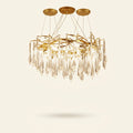 Modern Round Aluminum Chandelier, 23.6 or 31.5 In. Diameter on a warm cream background