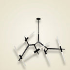 Modern Black Iron Branch Chandelier, 6 to 18 Lights on a warm cream background