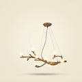 10-Light Tree Branch Chandelier, Wabi-Sabi Resin, Warm LED on a warm cream background