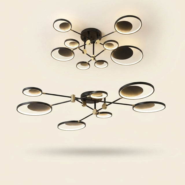 Modern Molecular Glass LED Ceiling Light, 4, 6 or 8 Lights on a warm cream background