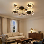 Modern Molecular Glass LED Ceiling Light, 4, 6 or 8 Lights styled in a warm modern interior